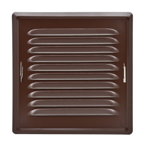 Kratka wentylacyjna zewnętrzna brązowa 14/14 z ramką montażową