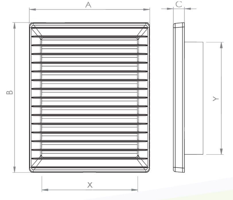 Kratka wentylacyjna prostokątna